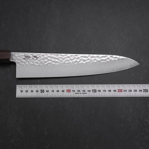 Gyuto VG-10 Tsuchime Damas Manche en Frêne 240mm-[Musashi]-[Couteaux de cuisine japonais]