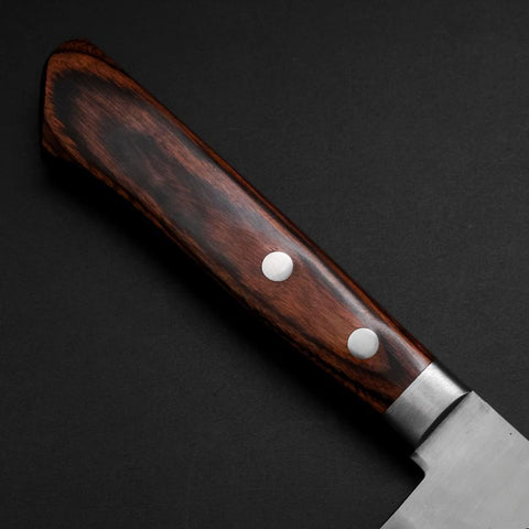 Gyuto VG-10 Tsuchime Manche Occidental Oval en Acajou 180mm-[Musashi]-[Couteaux de cuisine japonais]