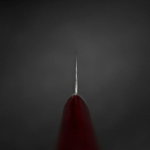 Gyuto VG-10 Tsuchime Manche Occidental Rouge 185mm-[Musashi]-[Couteaux de cuisine japonais]