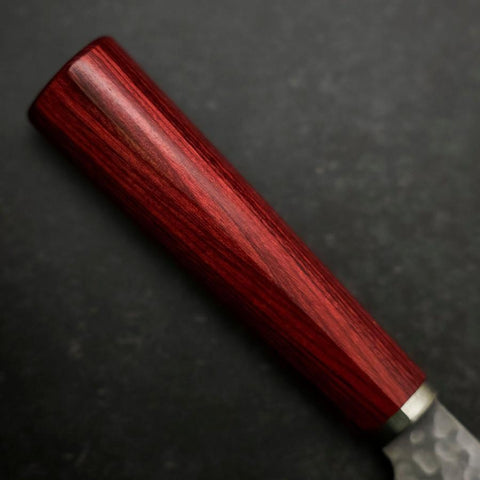 Gyuto VG-10 Tsuchime Manche Occidental Rouge 185mm-[Musashi]-[Couteaux de cuisine japonais]