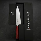 Gyuto VG-10 Tsuchime Manche Occidental Rouge 185mm-[Musashi]-[Couteaux de cuisine japonais]