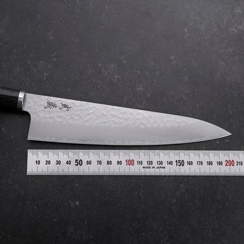 Gyuto VG-10 Tsuchime Manche Oval Pourpre 200mm-[Musashi]-[Couteaux de cuisine japonais]