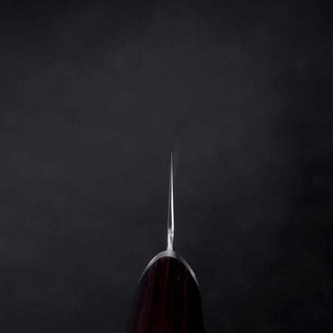 Gyuto VG-10 Tsuchime Manche Oval Rouge 180mm-[Musashi]-[Couteaux de cuisine japonais]