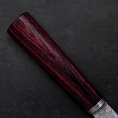 Gyuto VG-10 Tsuchime Manche Oval Rouge 180mm-[Musashi]-[Couteaux de cuisine japonais]