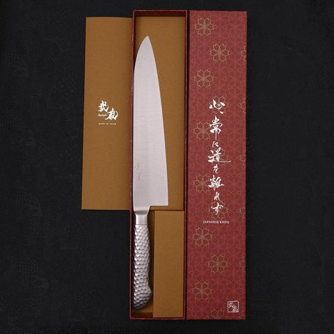 Gyuto VG-5 Poli Inox Intégral Manche Occidental 240mm-[Musashi]-[Couteaux de cuisine japonais]
