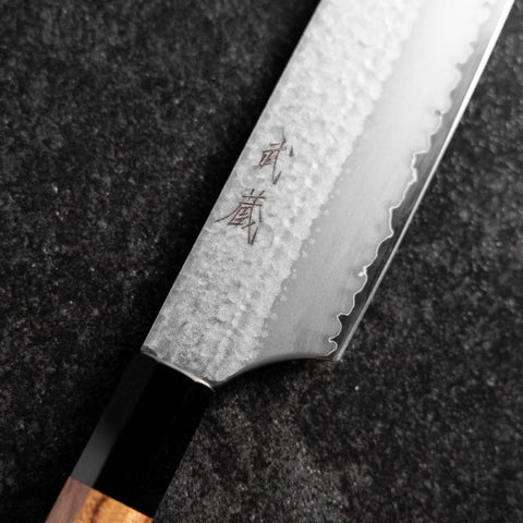 Gyuto VG-5 Tsuchime Buffalo Bubinga Handle 210mm (8.3”)-[Musashi]-[Japanese-Kitchen-Knives]
