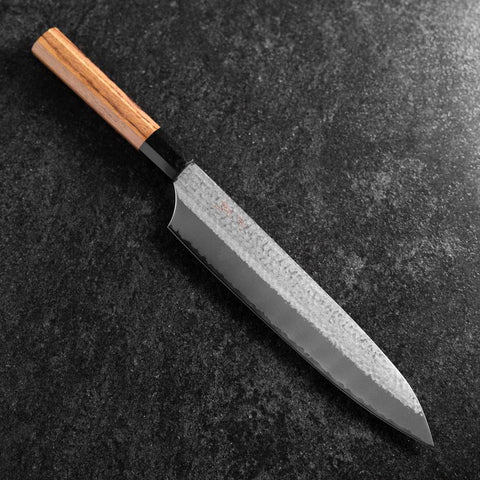 Gyuto VG-5 Tsuchime Buffalo Bubinga Handle 240mm (9.4”)-[Musashi]-[Japanese-Kitchen-Knives]