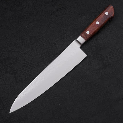 Gyuto VG-5 Tsuchime Manche Occidental Marron 210mm-[Musashi]-[Couteaux de cuisine japonais]