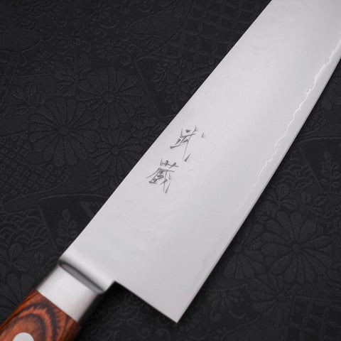 Gyuto VG-5 Tsuchime Manche Occidental Marron 210mm-[Musashi]-[Couteaux de cuisine japonais]