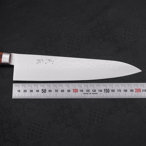 Gyuto VG-5 Tsuchime Manche Occidental Marron 210mm-[Musashi]-[Couteaux de cuisine japonais]