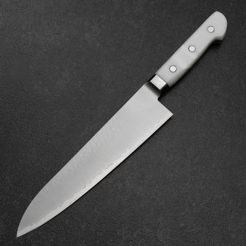 Gyuto VG-5 Tsuchime Manche en Marbre Blanc 210mm-[Musashi]-[Couteaux de cuisine japonais]