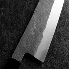 Gyuto White Steel #1 Kurouchi Tsuchime Manche en Buffle et Ébène 210mm-[Musashi]-[Couteaux de cuisine japonais]