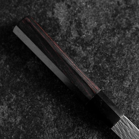 Gyuto White Steel #1 Kurouchi Tsuchime Manche en Buffle et Ébène 210mm-[Musashi]-[Couteaux de cuisine japonais]