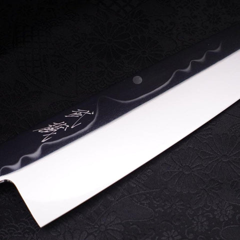 Gyuto White Steel #1 Miroir Lune-Fuji Water Honyaki Manche Buffle et Ébène avec fourreau 240mm-[Musashi]-[Couteaux de cuisine japonais]