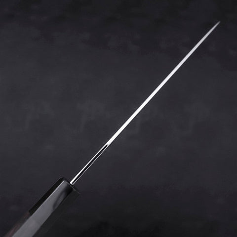 Gyuto White Steel #1 Miroir Water Honyaki Manche en Buffle et Ébène avec Fourreau 210mm-[Musashi]-[Couteaux de cuisine japonais]