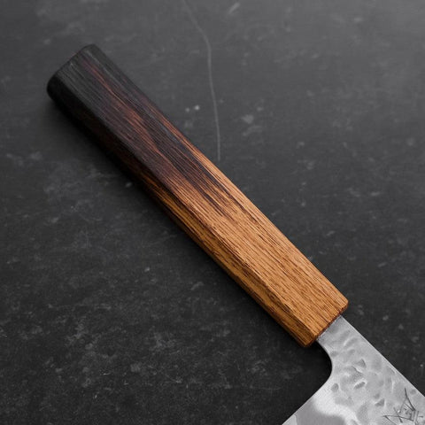 Gyuto White Steel #1 Revêtement Inox Tsuchime Manche Yaki Urushi 240mm-[Musashi]-[Couteaux de cuisine japonais]