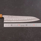 Gyuto White Steel #1 Revêtement Inox Tsuchime Manche Yaki Urushi 240mm-[Musashi]-[Couteaux de cuisine japonais]