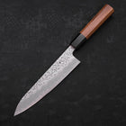 Gyuto White Steel #1 Revêtement Inox Tsuchime Manche en Buffle et Bois de Teck 180mm-[Musashi]-[Couteaux de cuisine japonais]