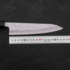 Gyuto White Steel #1 Revêtement Inox Tsuchime Manche en Buffle et Bois de Teck 180mm-[Musashi]-[Couteaux de cuisine japonais]