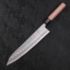 Gyuto White Steel #1 Revêtement Inox Tsuchime Manche en Noyer 240mm-[Musashi]-[Couteaux de cuisine japonais]