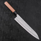 Gyuto White Steel #1 Revêtement Inox Tsuchime Manche en Noyer 240mm-[Musashi]-[Couteaux de cuisine japonais]