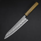 Gyuto White Steel #1 Tsuchime Manche en Chêne 210mm-[Musashi]-[Couteaux de cuisine japonais]