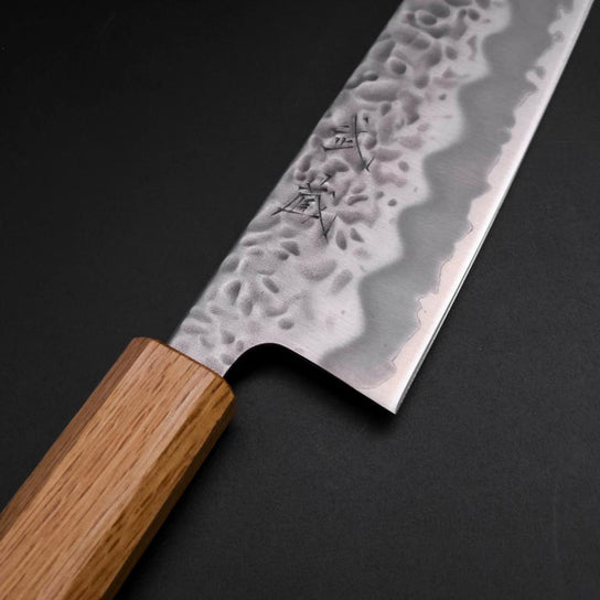 Gyuto White Steel #1 Tsuchime Manche en Chêne 210mm