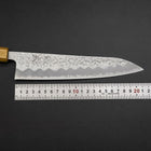 Gyuto White Steel #1 Tsuchime Manche en Chêne 210mm-[Musashi]-[Couteaux de cuisine japonais]