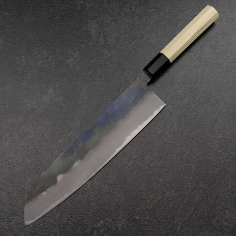 Gyuto White Steel #2 Kurouchi Manche en Buffle et Magnolia（largeur plus importante）-[Musashi]-[Couteaux de cuisine japonais]