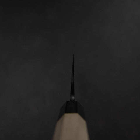 Gyuto White Steel #2 Kurouchi Manche en Buffle et Magnolia（largeur plus importante）-[Musashi]-[Couteaux de cuisine japonais]