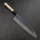 Gyuto White Steel #2 Kurouchi Manche en Buffle et Magnolia（largeur plus importante）-[Musashi]-[Couteaux de cuisine japonais]
