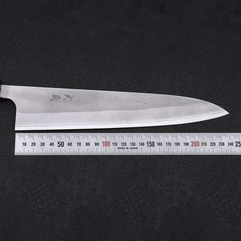 Gyuto White Steel #2 Nashiji Manche en Ébène 240mm-[Musashi]-[Couteaux de cuisine japonais]