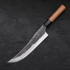 Gyuto White Steel #2 Revêtement Inox Kurouchi Manche en Buffle et Bois de Teck 210mm-[Musashi]-[Couteaux de cuisine japonais]