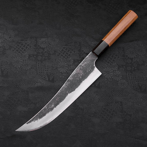 Gyuto White Steel #2 Revêtement Inox Kurouchi Manche en Buffle et Bois de Teck 210mm-[Musashi]-[Couteaux de cuisine japonais]