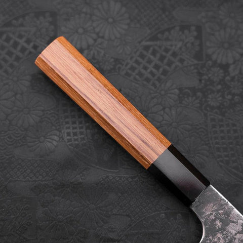 Gyuto White Steel #2 Revêtement Inox Kurouchi Manche en Buffle et Bois de Teck 210mm-[Musashi]-[Couteaux de cuisine japonais]