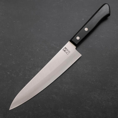 Gyuto White Steel #2 Revêtement Inox Manche Occidental Noir 180mm-[Musashi]-[Couteaux de cuisine japonais]
