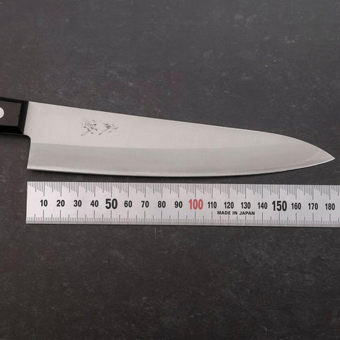 Gyuto White Steel #2 Revêtement Inox Manche Occidental Noir 180mm-[Musashi]-[Couteaux de cuisine japonais]