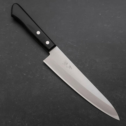 Gyuto White Steel #2 Revêtement Inox Manche Occidental Noir 180mm-[Musashi]-[Couteaux de cuisine japonais]