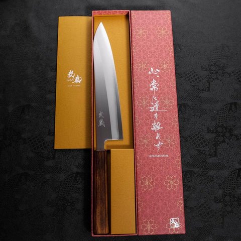 Gyuto White Steel #1 Poli Manche Sumi Urushi 240mm-[Musashi]-[Couteaux de cuisine japonais]
