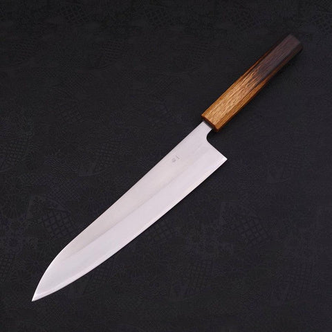 Gyuto White Steel #1 Polished Yaki Urushi Handle 240mm-[Musashi]-[Japanese-Kitchen-Knives]