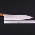 Gyuto White Steel #1 Polished Yaki Urushi Handle 240mm-[Musashi]-[Japanese-Kitchen-Knives]