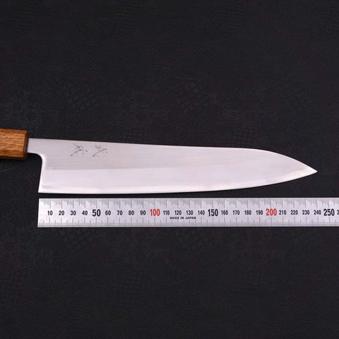 Gyuto White Steel #1 Polished Yaki Urushi Handle 240mm-[Musashi]-[Japanese-Kitchen-Knives]