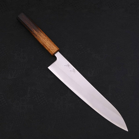 Gyuto White Steel #1 Polished Yaki Urushi Handle 240mm-[Musashi]-[Japanese-Kitchen-Knives]