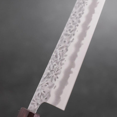 Gyuto White steel #1 Revêtement Inox Tsuchime Manche urushi Violet 240mm-[Musashi]-[Couteaux de cuisine japonais]