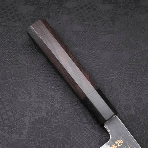 Gyuto White Steel #2 Kurouchi Chokin Dragon Buffalo Ebony Handle 210mm-[Musashi]-[Japanese-Kitchen-Knives]