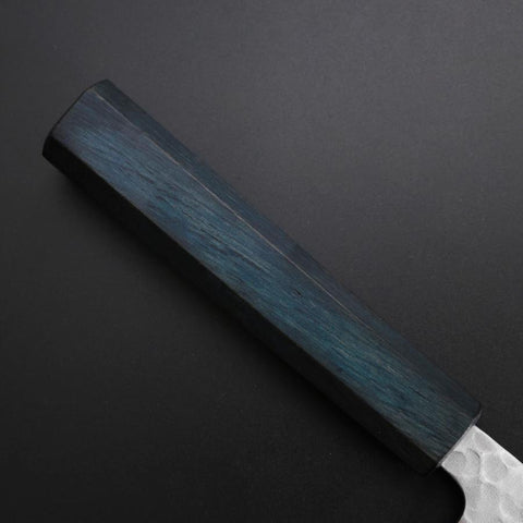 Gyuto White Steel #2 Tsuchime Manche Urushi Bleu Sombre 180mm-[Musashi]-[Couteaux de cuisine japonais]