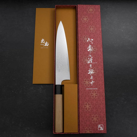 Gyuto ZA-18 Damascus Buffalo Magnolia Handle 210mm-[Musashi]-[Couteaux de cuisine japonais]