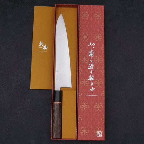 Gyuto ZDP-189 Poli Manche en Buffle et Châtaignier 240mm-[Musashi]-[Couteaux de cuisine japonais]