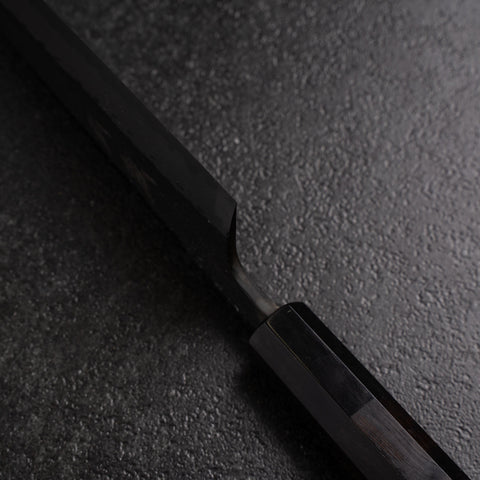 Gyuto Blue Super Kurouchi Damas Manche en Buffle et Ébène 210mm