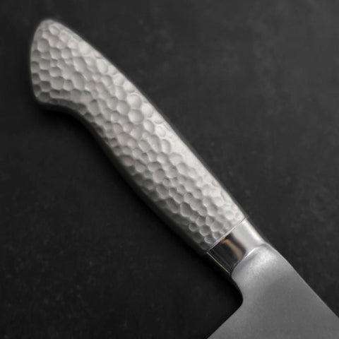 Hachoir Chinois AUS-8 Nashiji Inox Intégral Manche Occidental 205mm-[Musashi]-[Couteaux de cuisine japonais]